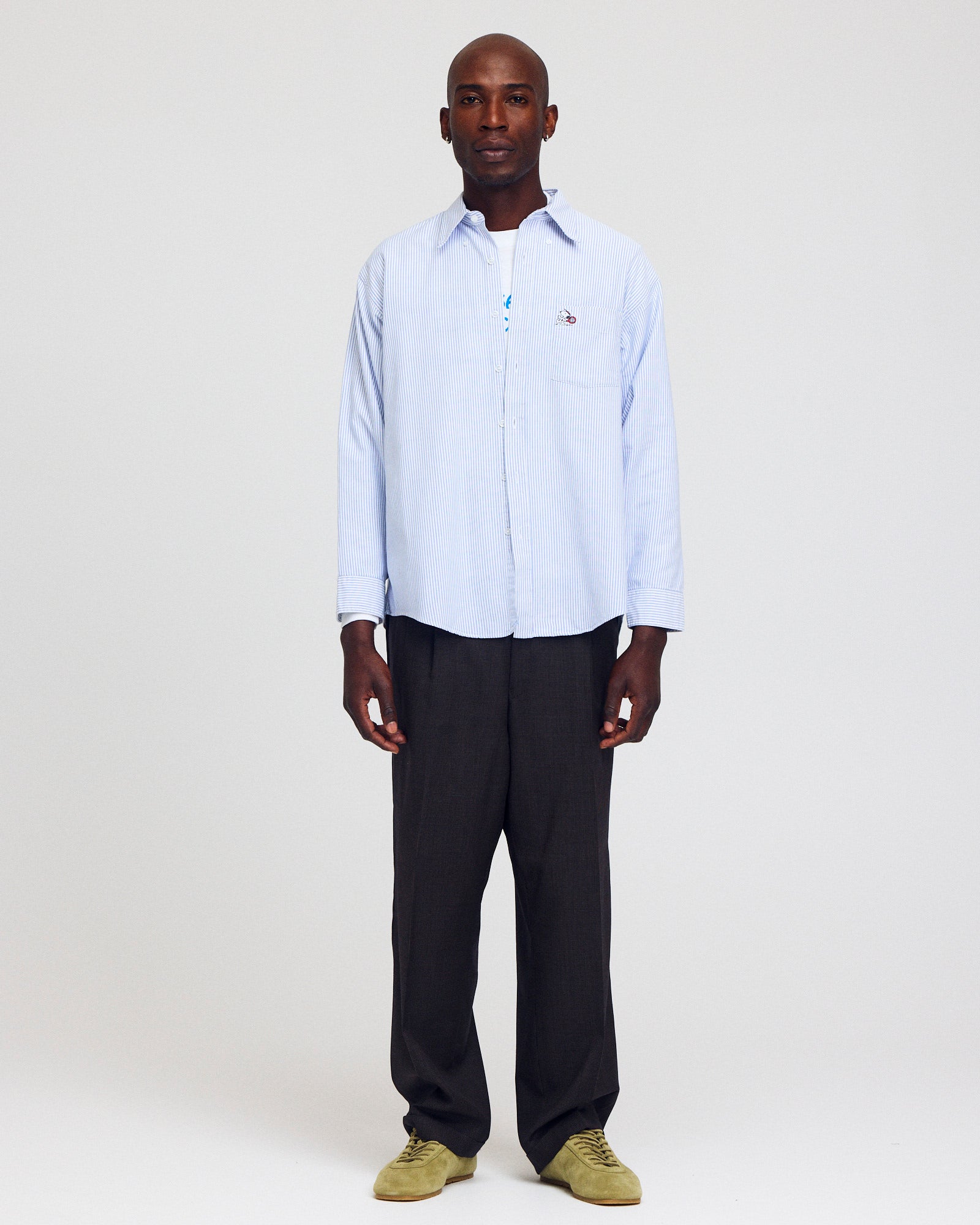 Vintage Peanuts Striped Oxford