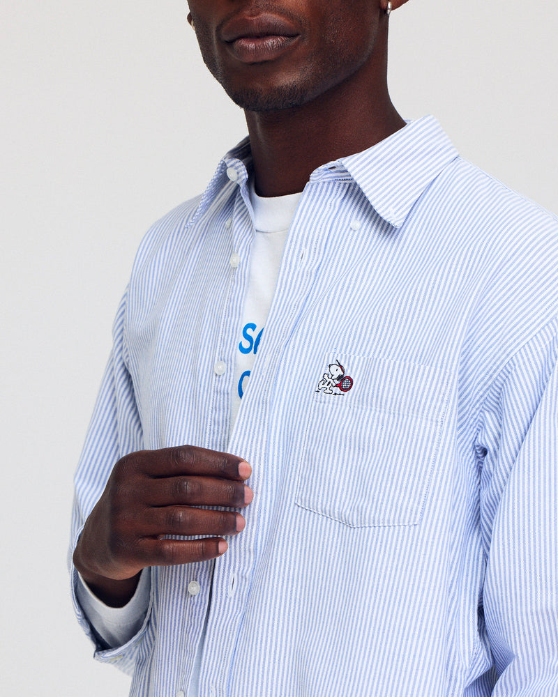 Vintage Peanuts Striped Oxford