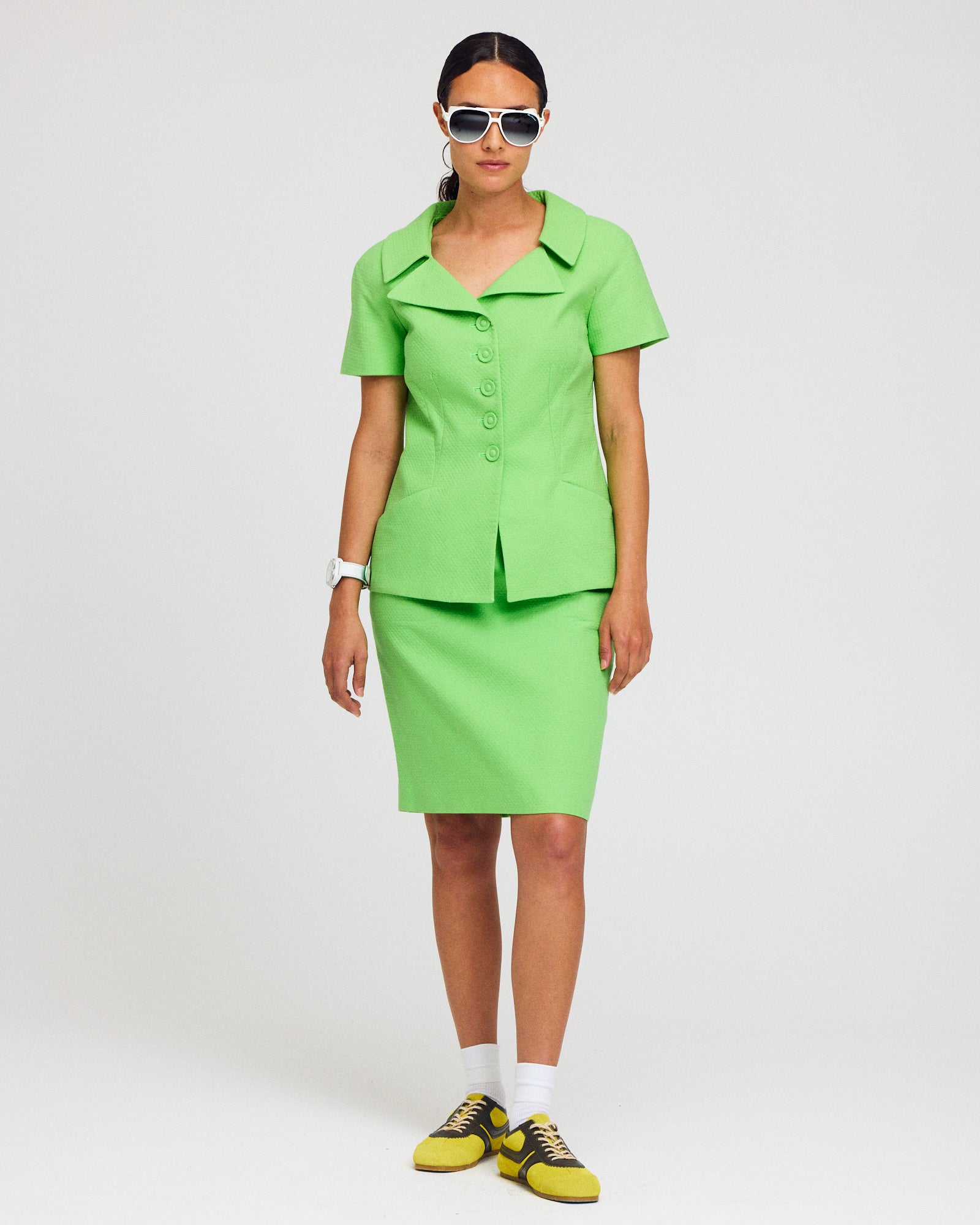 Vintage Christian Dior Short Sleeve Skirt Suit